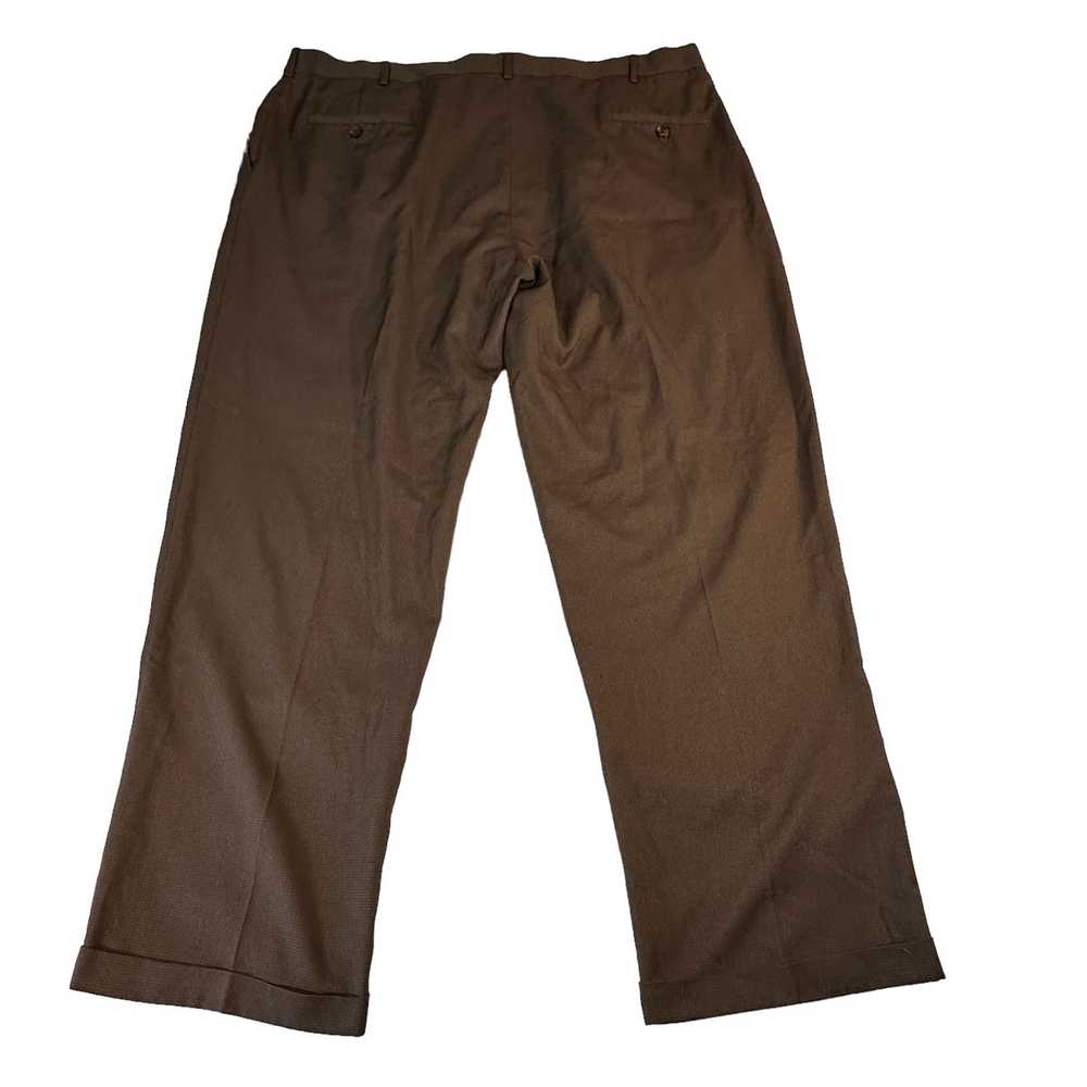 Haggar Haggar Men's 44x32 Brown Pleated Front Rol… - image 2