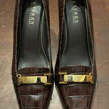 Ralph Lauren Paulette Size 8.5 alligator skin saf… - image 1