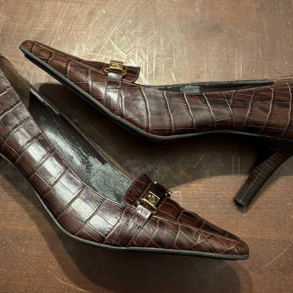 Ralph Lauren Paulette Size 8.5 alligator skin saf… - image 3