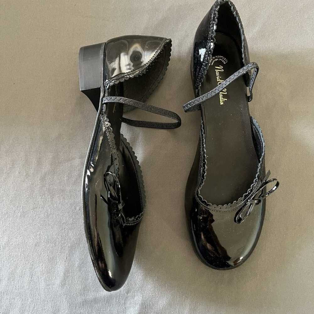 BLACK LEATHER Mary Jane Flats HEELS - image 5