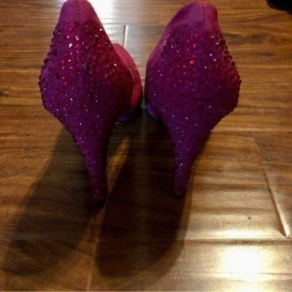 Nine West Pink Pumps with Red Rhinestones on Heel… - image 2