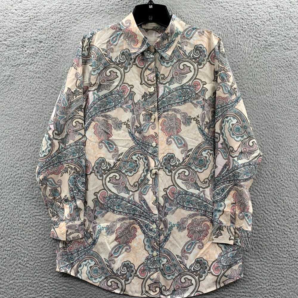 Vintage Paisley Pattern Small Button Front No Iro… - image 1