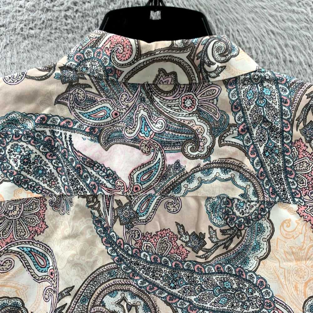 Vintage Paisley Pattern Small Button Front No Iro… - image 5