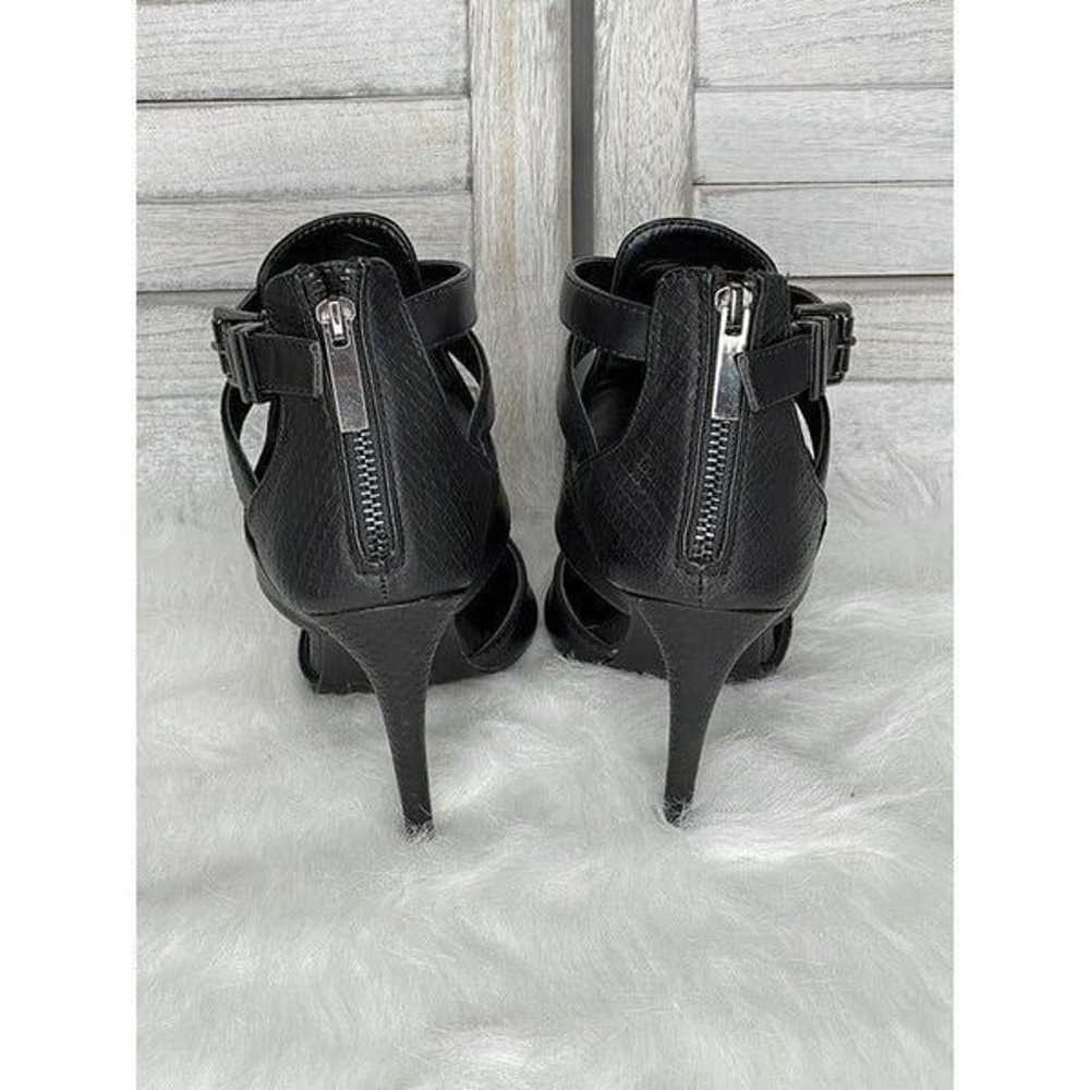 Aldo Black Leather Strappy Heels Size 7 - image 3