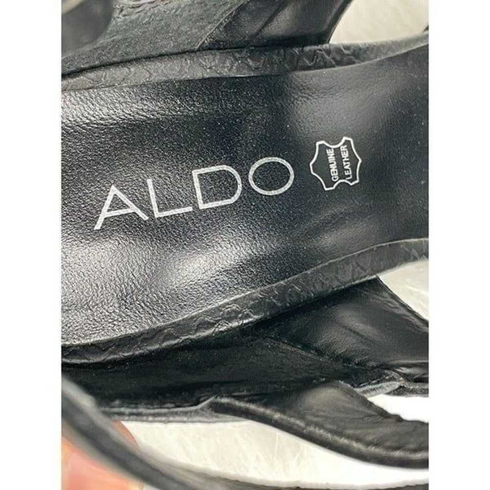 Aldo Black Leather Strappy Heels Size 7 - image 5