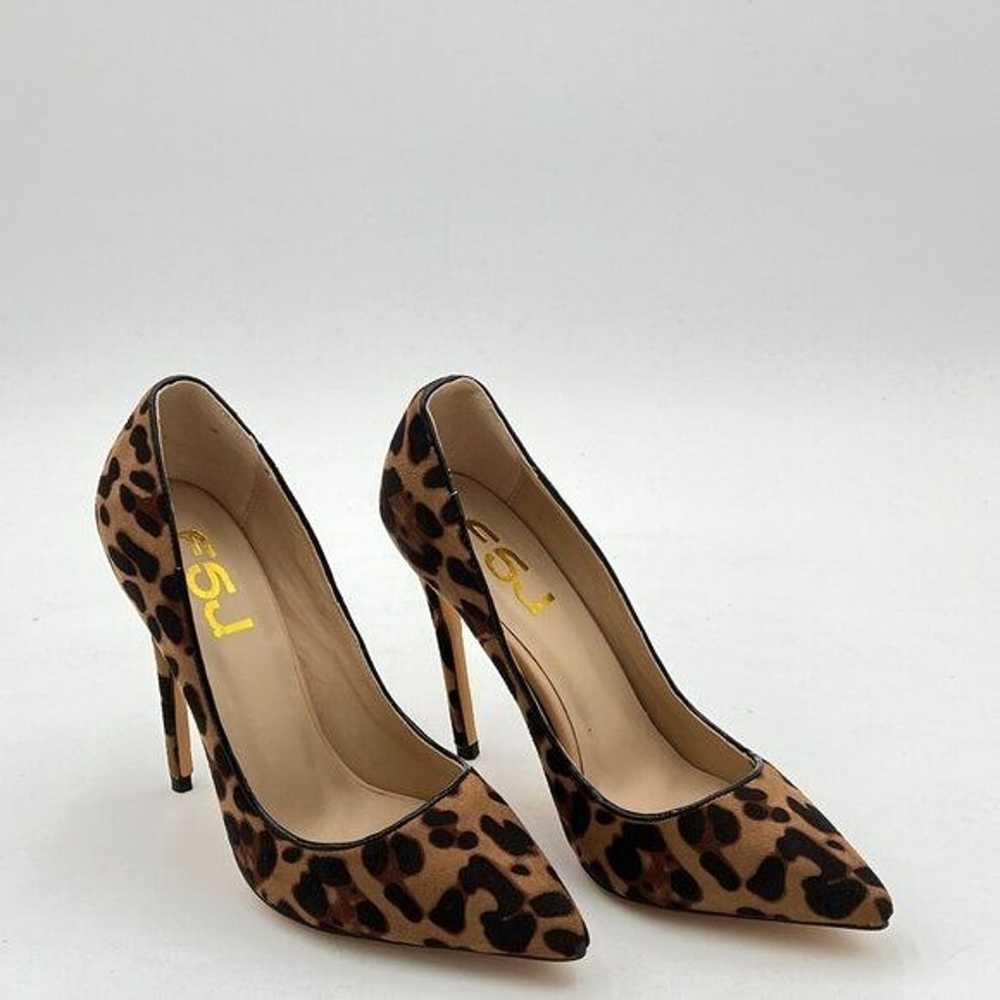 FSJ Leopard Suede Sexy Leopard Printed Dress Shoe… - image 4