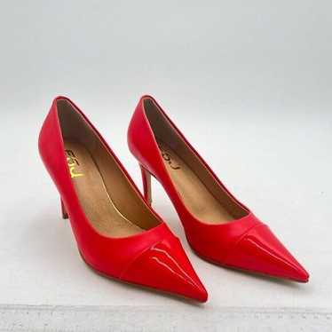 FSJ Red Pointed Toe Pumps High Heels Slip On Part… - image 1