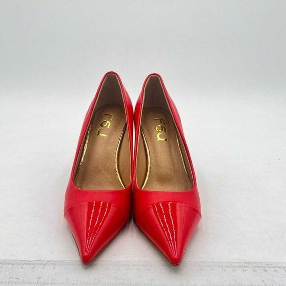 FSJ Red Pointed Toe Pumps High Heels Slip On Part… - image 3