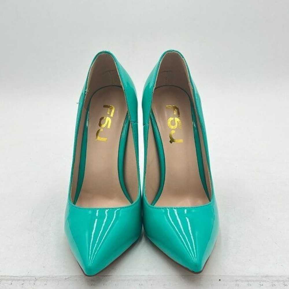 FSJ Turquoise Pointed Toe Pumps High Heel Sexy St… - image 3