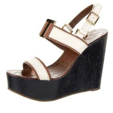 Tory Burch Leather Platform Wedges - image 1