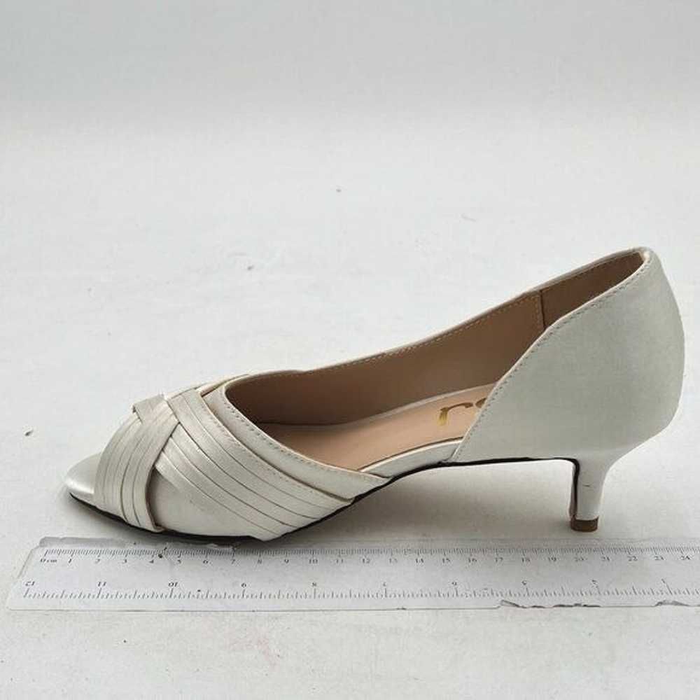 FSJ Women Low Kitten Heels Peep Toe Slip on Pumps… - image 4