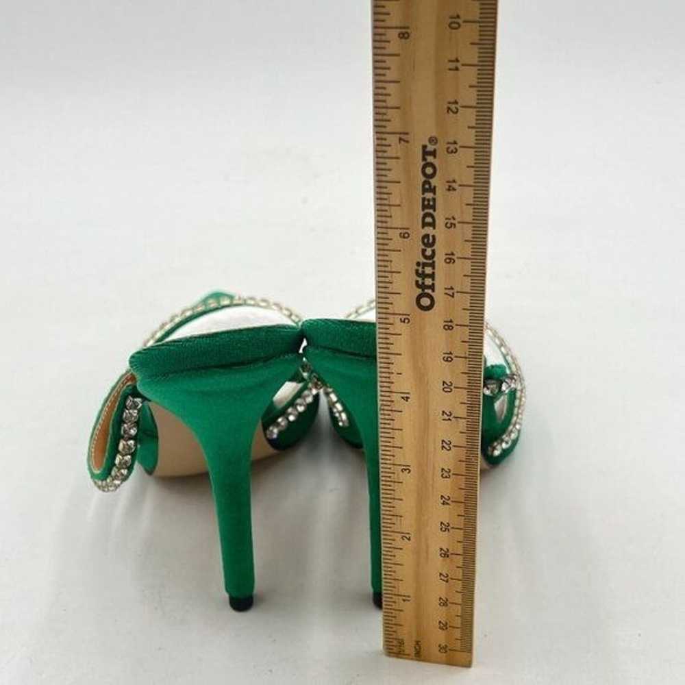 FSJ Green Sexy Rhinestone Slide Mules Pumps Point… - image 5