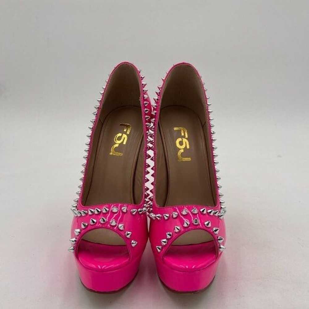 FSJ Fuchsia Peep Toe Platform Pumps High Heel Sli… - image 3