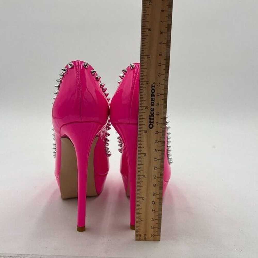 FSJ Fuchsia Peep Toe Platform Pumps High Heel Sli… - image 5