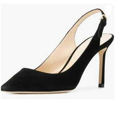 FSJ Black High Heels Slingback Pumps Formal Dress… - image 1