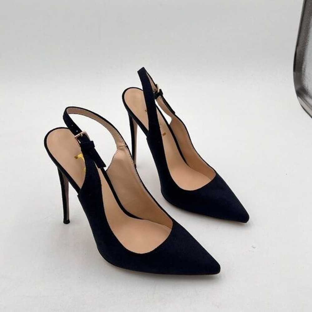 FSJ Black High Heels Slingback Pumps Formal Dress… - image 4