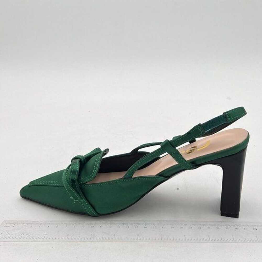 FSJ Green Women Pointed Toe Slingback Pumps Class… - image 2