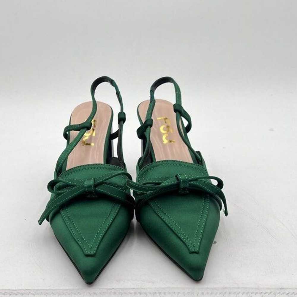 FSJ Green Women Pointed Toe Slingback Pumps Class… - image 3