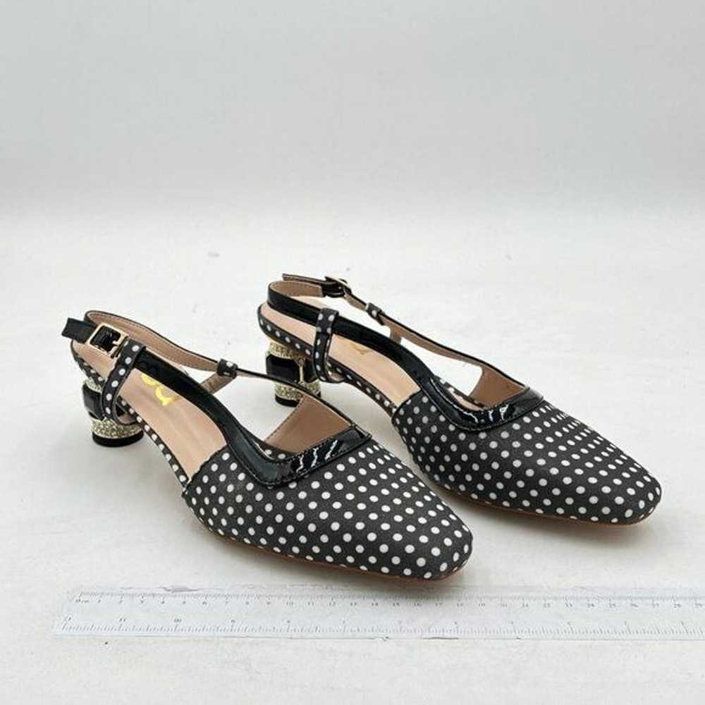 FSJ Women Fashion Square Toe Pumps Rhinestones Ch… - image 3