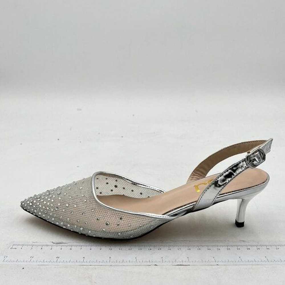 FSJ Women Crystal Studded Clear Pumps Sparkle Rhi… - image 1