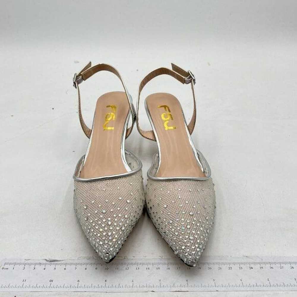 FSJ Women Crystal Studded Clear Pumps Sparkle Rhi… - image 2