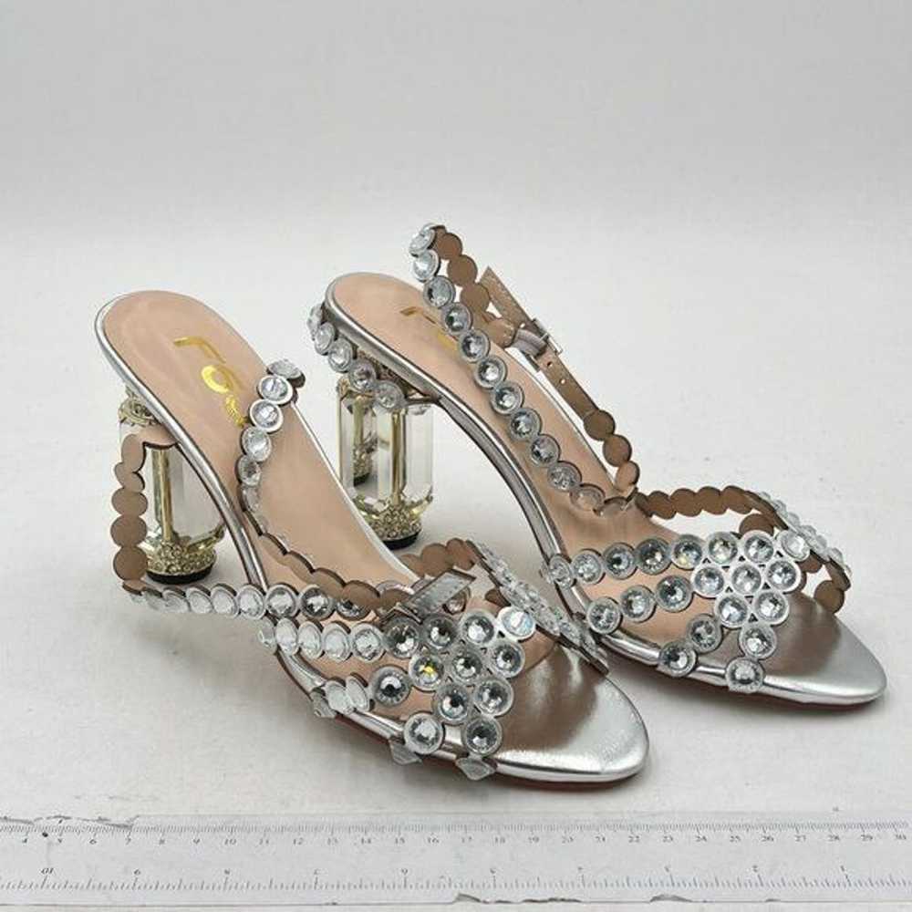 FSJ Women Jeweled High Heel Sandals Rhinestones D… - image 4