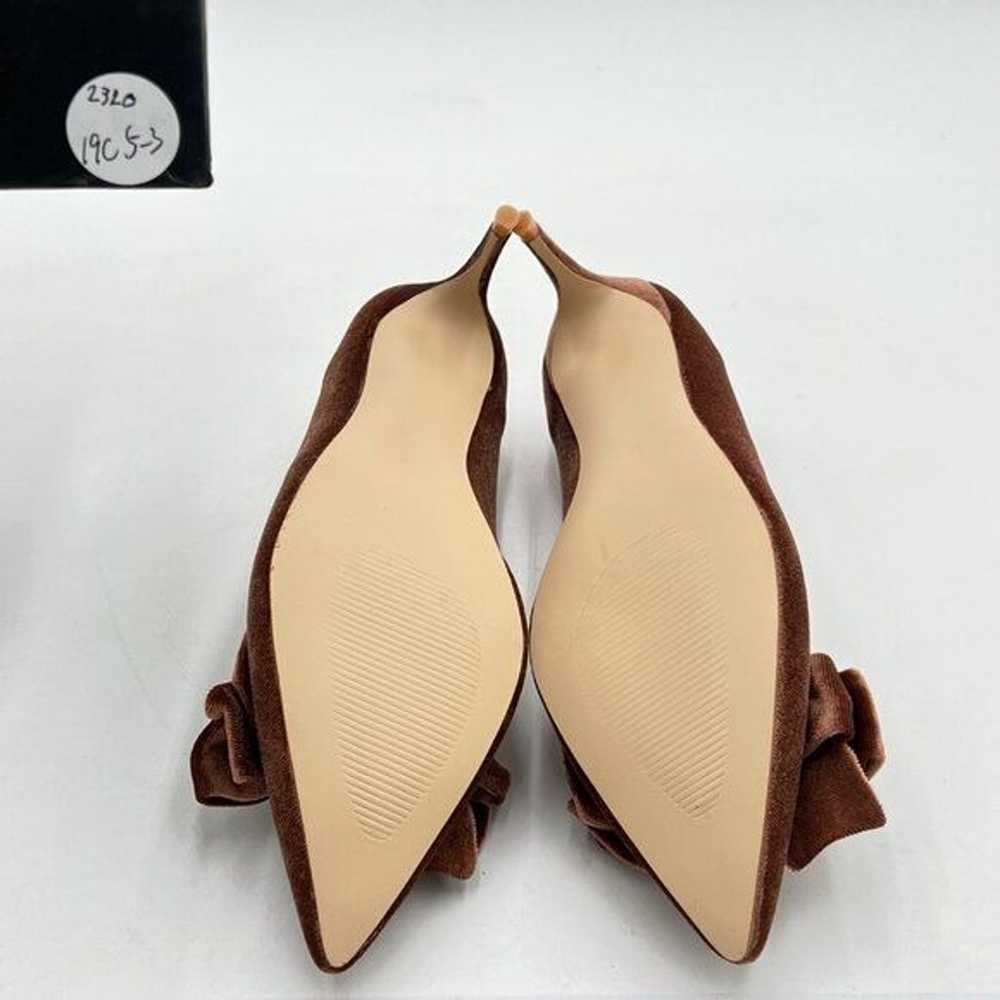 FSJ Brown Cute Bow Pointed Toe Kitten Heel Pumps … - image 7