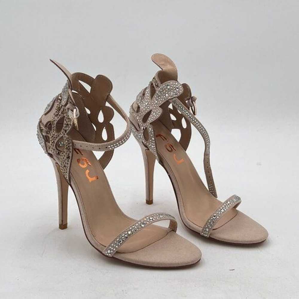 FSJ Champagne Wedding Shoes Rhinestone Stiletto H… - image 4