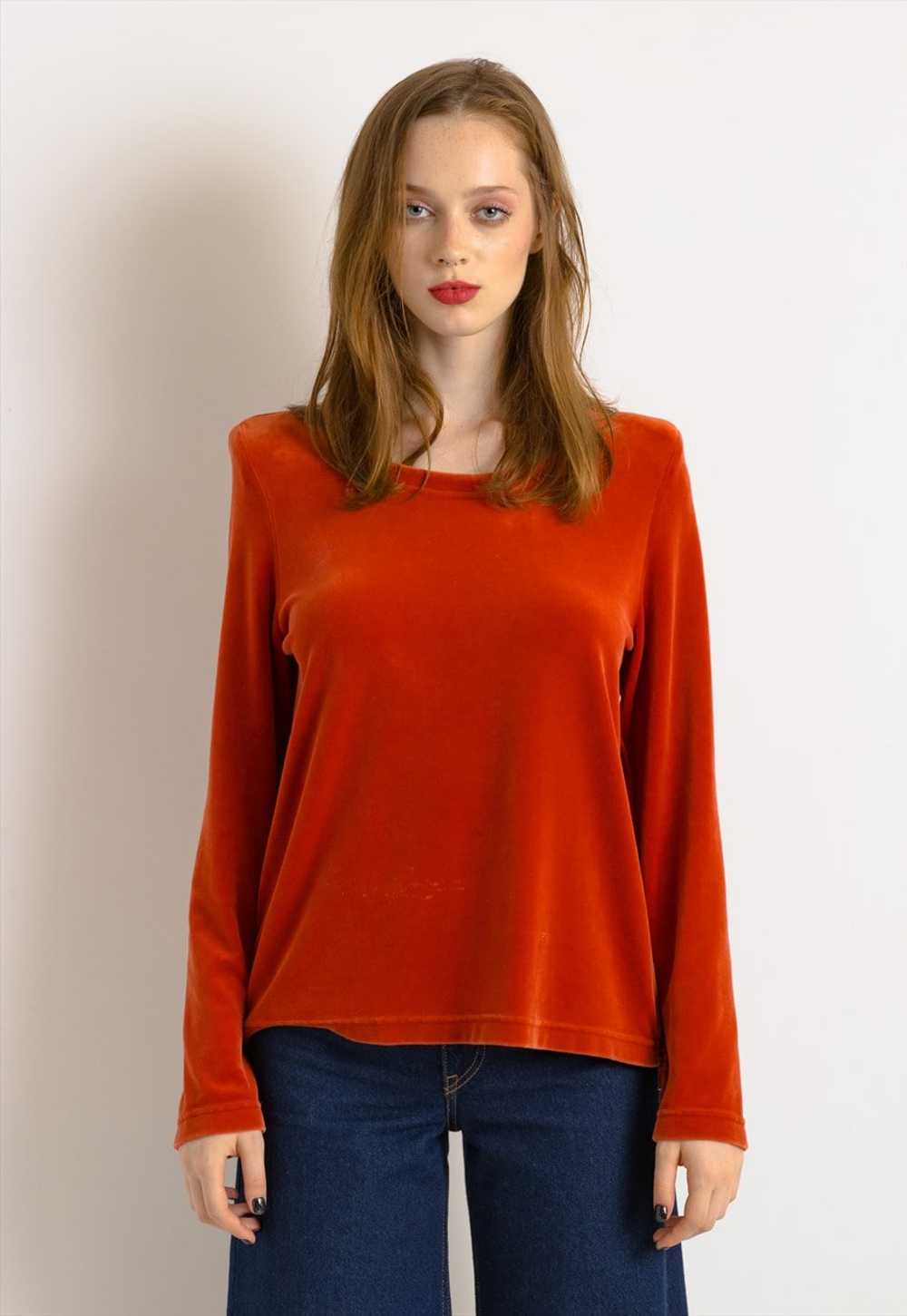 Sonia Rykiel Sweatshirt -Orange Velvet -Fit S / M… - image 3