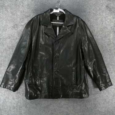 Guess Luxurious Black Button Up Lined Topcoat Dri… - image 1