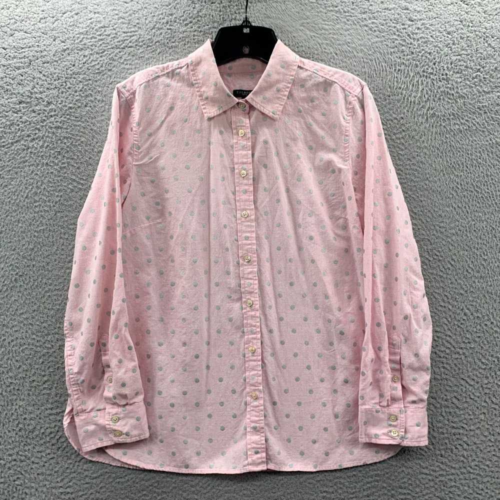 Talbots Women's Petite Polka Dot Pink Blouse Shir… - image 1