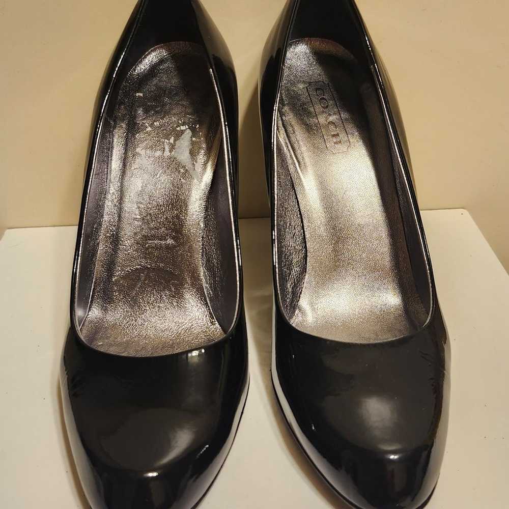 Coach Black Patent Leather Cone Heel Pumps sz.9.5… - image 3