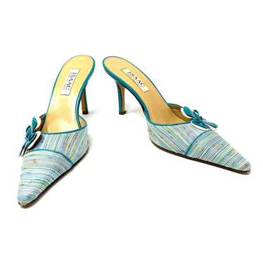 Isaac made in Italy size 9 Renee SOF blue fabric h