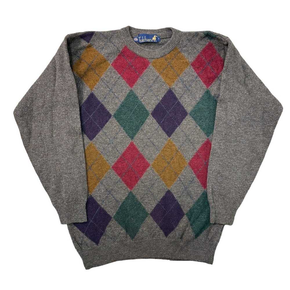 Tulchan Wool Knit Jumper 100% Patterned Vintage A… - image 1