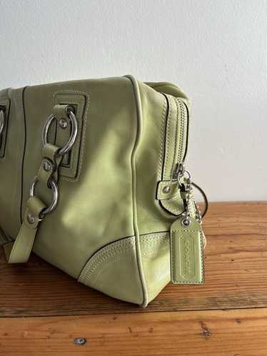 バッグ Coach Signature Soho Shoulder Bag Green 2007 Rare Coach Lime Green Soho Signature Monogram Shoulder