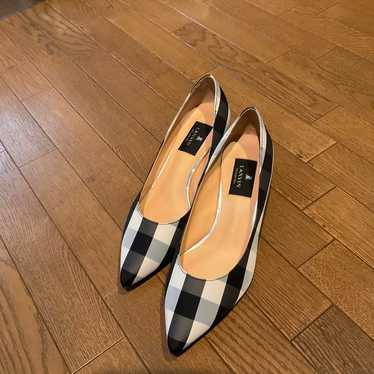 Lanvin Black and White Checked Pumps