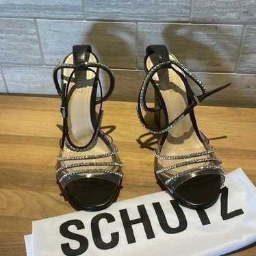 New Anthropologie x Schutz Rowenah Black Rhinesto… - image 1