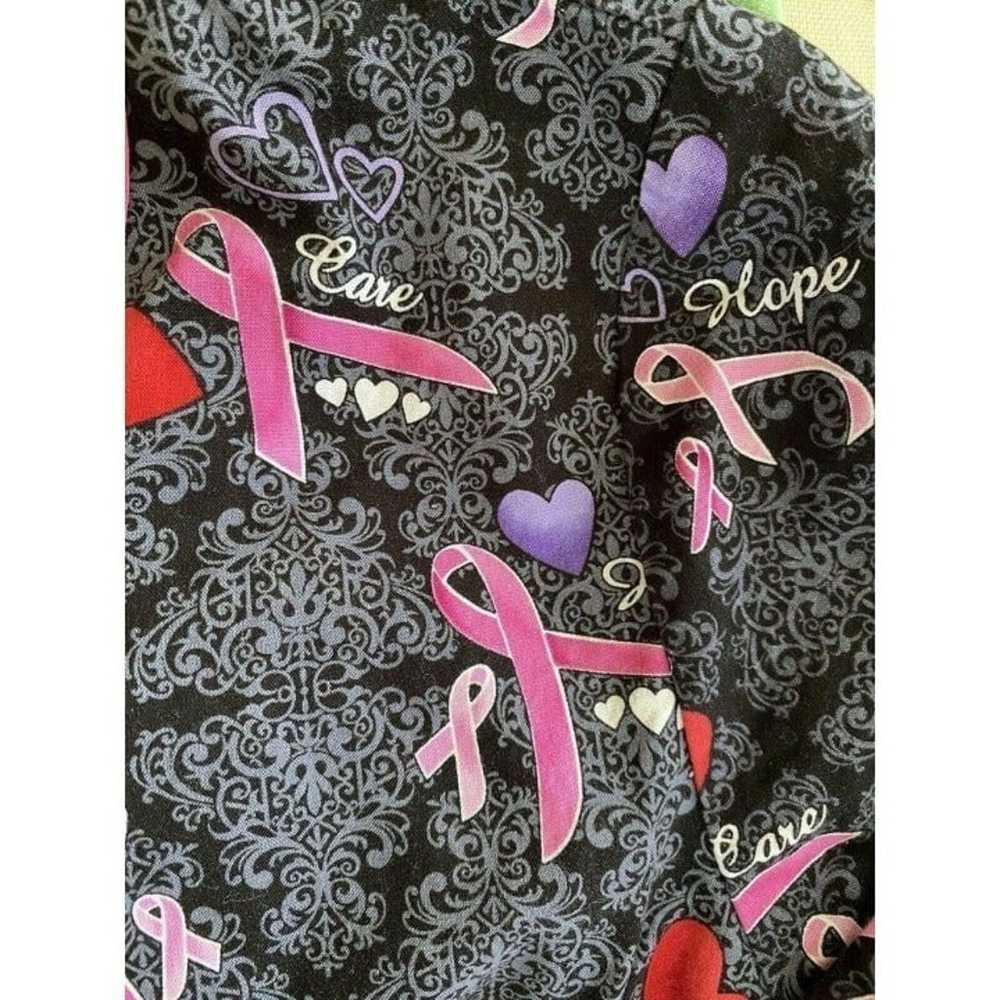 ScrubStar Pink Ribbon Scrub Top Women - image 4