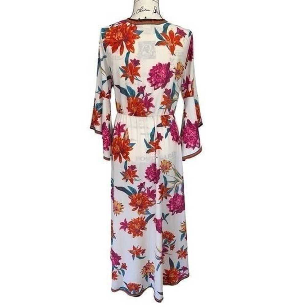 Flying Tomato Fall Floral Faux Wrap Dress, Large - image 3