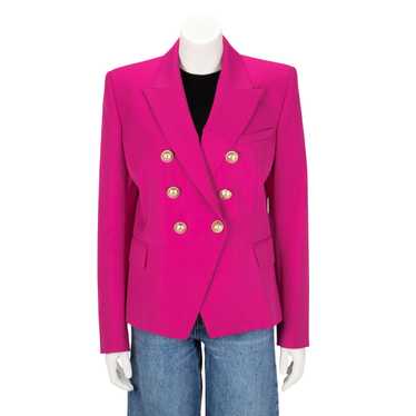 Balmain Magenta Wool Double Breasted Blazer FR 46 - image 1