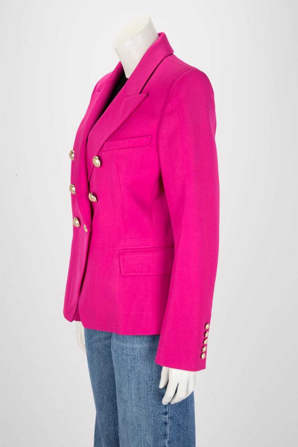 Balmain Magenta Wool Double Breasted Blazer FR 46 - image 2