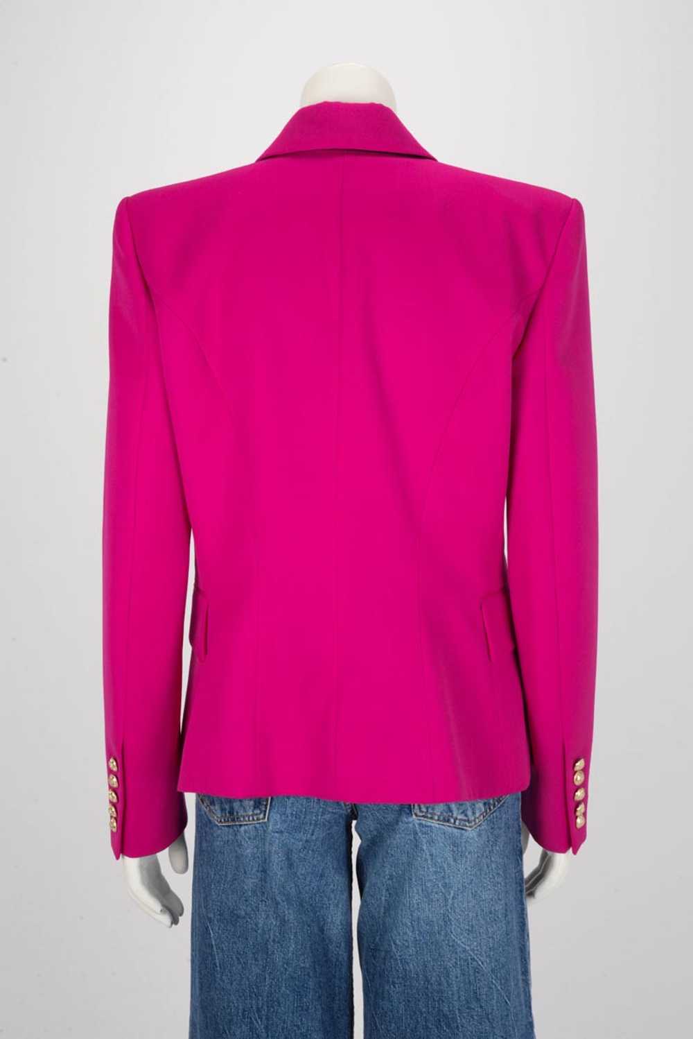 Balmain Magenta Wool Double Breasted Blazer FR 46 - image 3