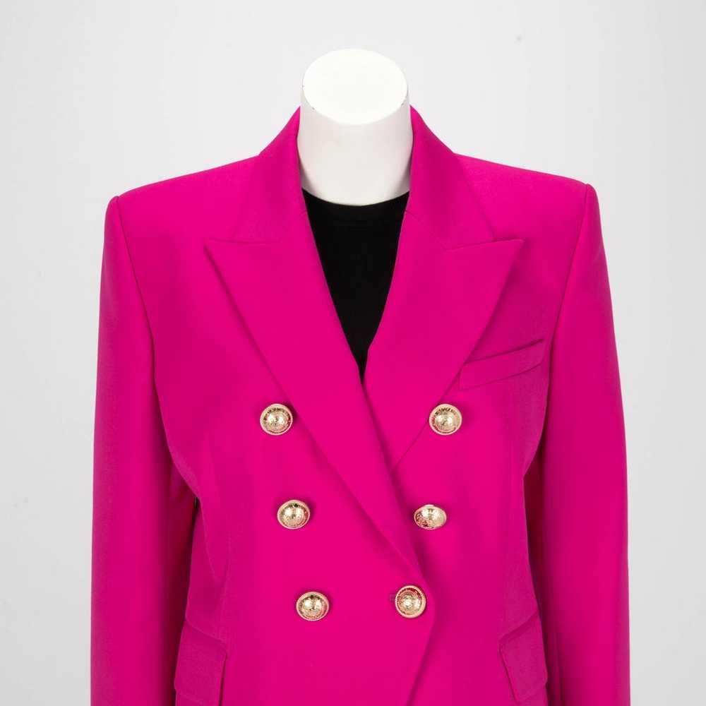 Balmain Magenta Wool Double Breasted Blazer FR 46 - image 4