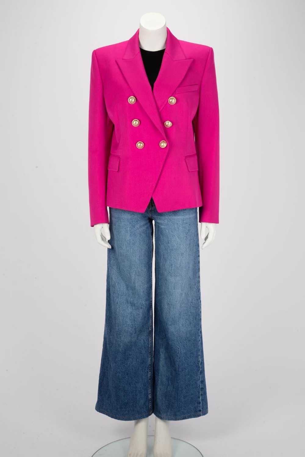 Balmain Magenta Wool Double Breasted Blazer FR 46 - image 9