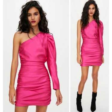 Wilfred by Aritzia Hot Pink One Shoulder Ruched M… - image 1