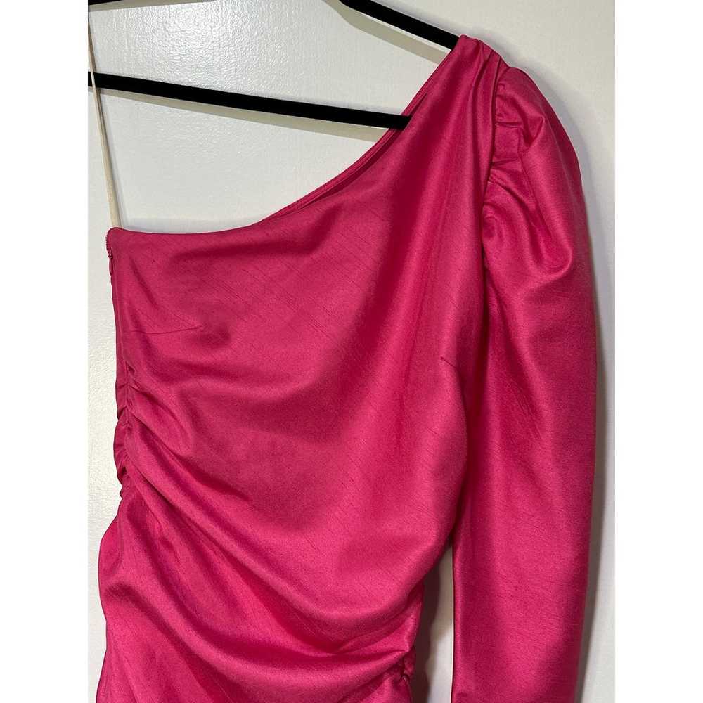 Wilfred by Aritzia Hot Pink One Shoulder Ruched M… - image 3