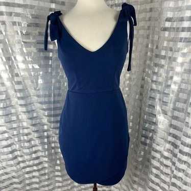 Mi Ami Navy Blue Tie Shoulder Dress