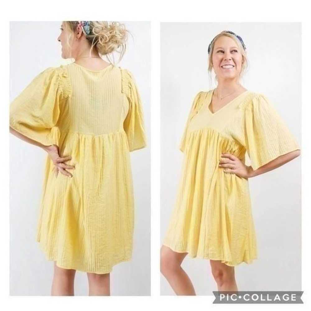 V neck Cheery yellow KimonoWide sleeve ruffle bab… - image 1