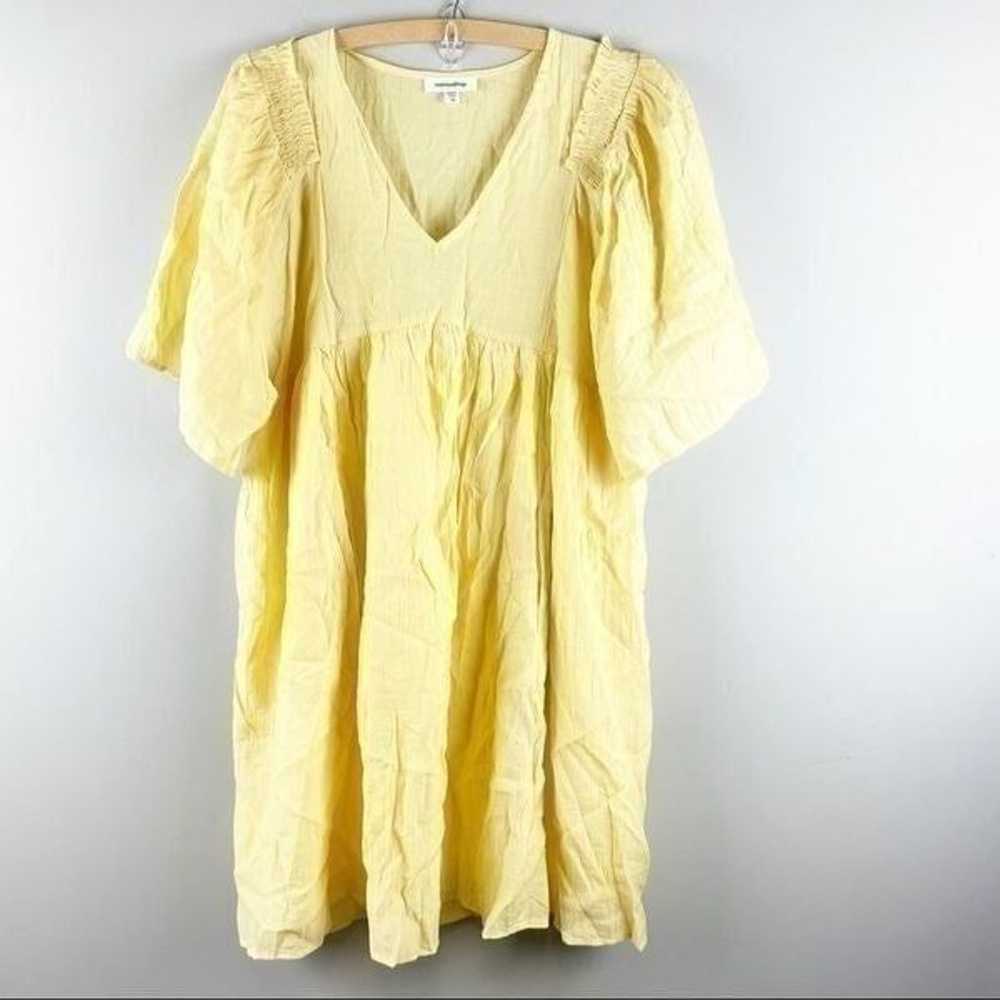 V neck Cheery yellow KimonoWide sleeve ruffle bab… - image 2