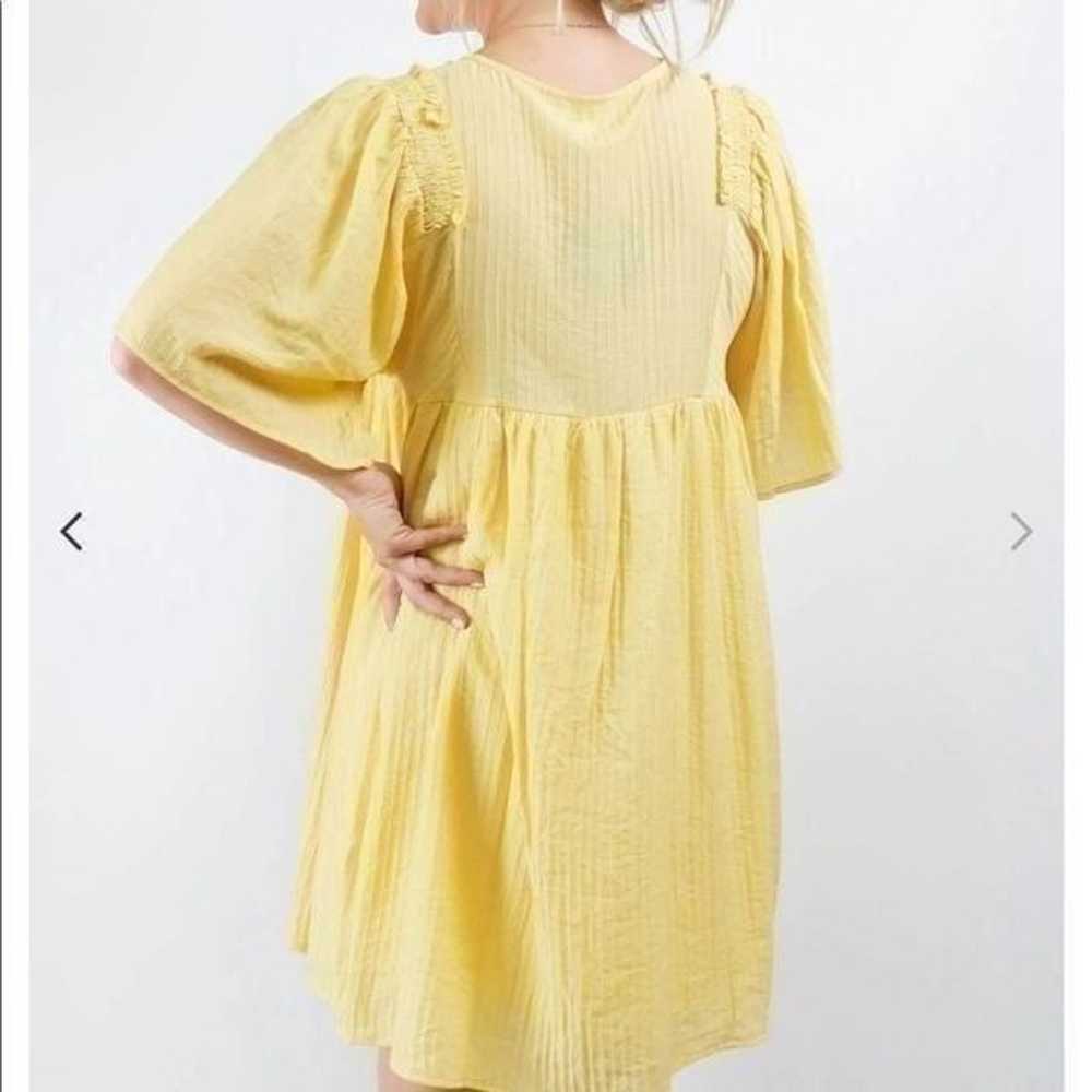 V neck Cheery yellow KimonoWide sleeve ruffle bab… - image 3